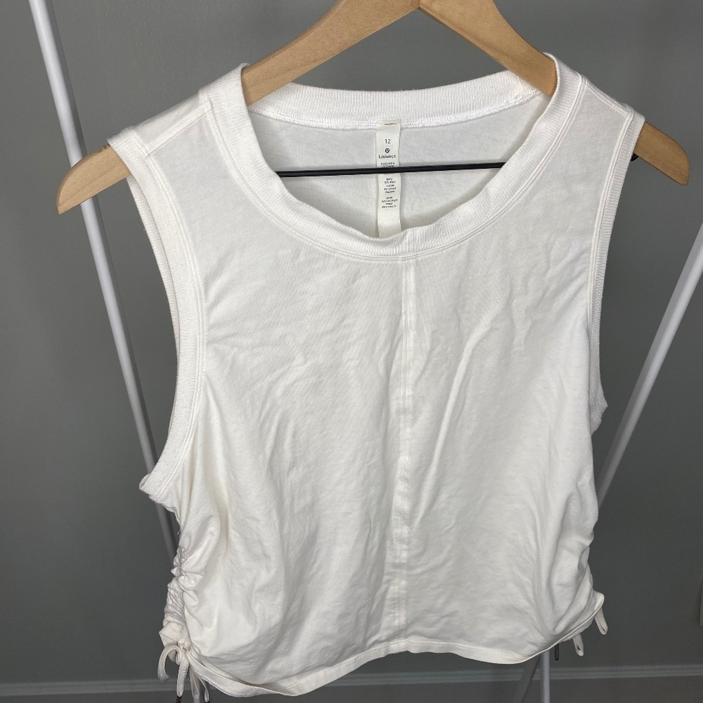 Lululemon Cinch It Up Tank White sz 12 GUC